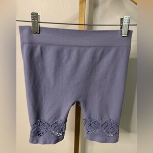 Free People Lavender Lace Trim Shorts